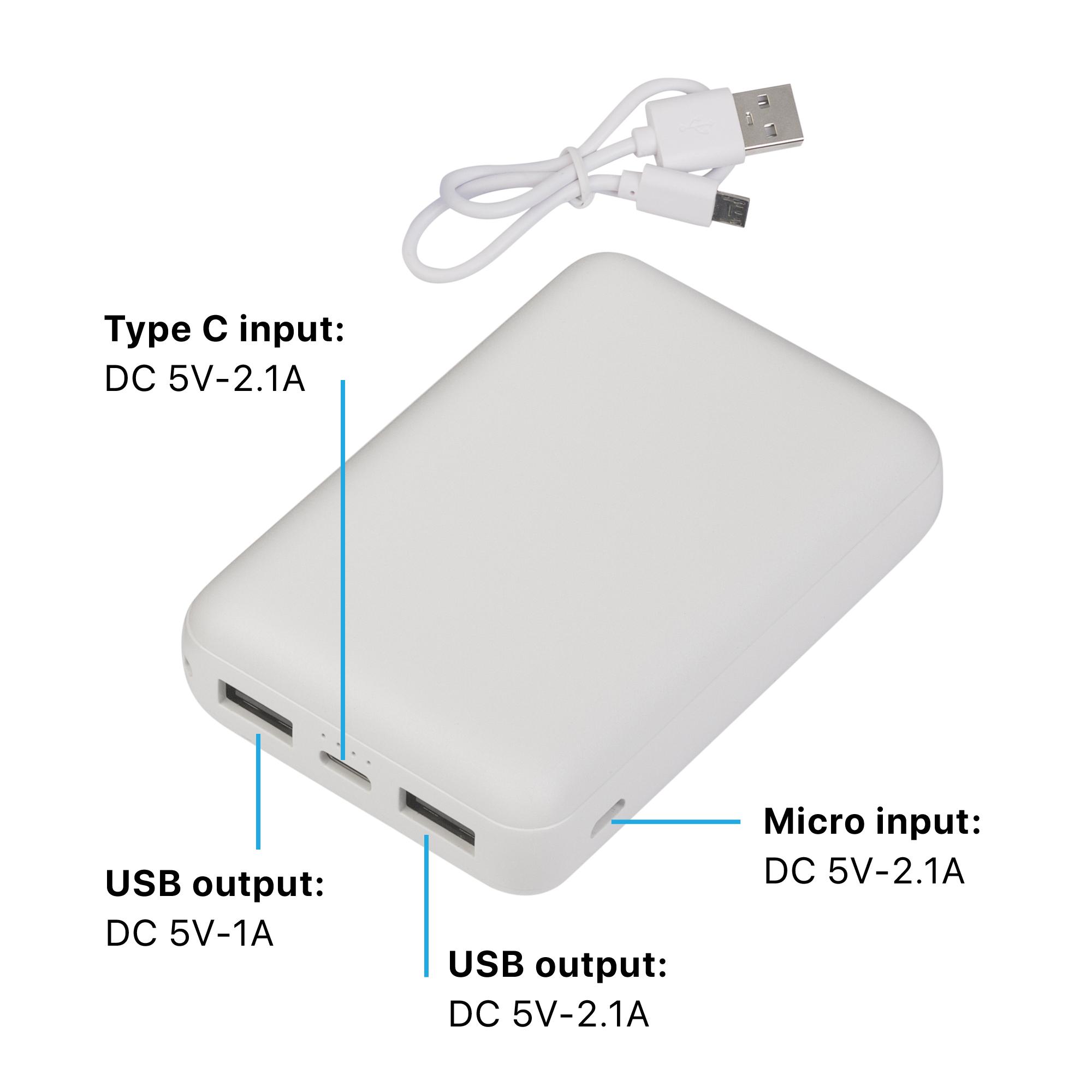 Зарядное устройство "Compact+", 10000 mAh, белый, арт. 7004-1 - вид 3 из 5