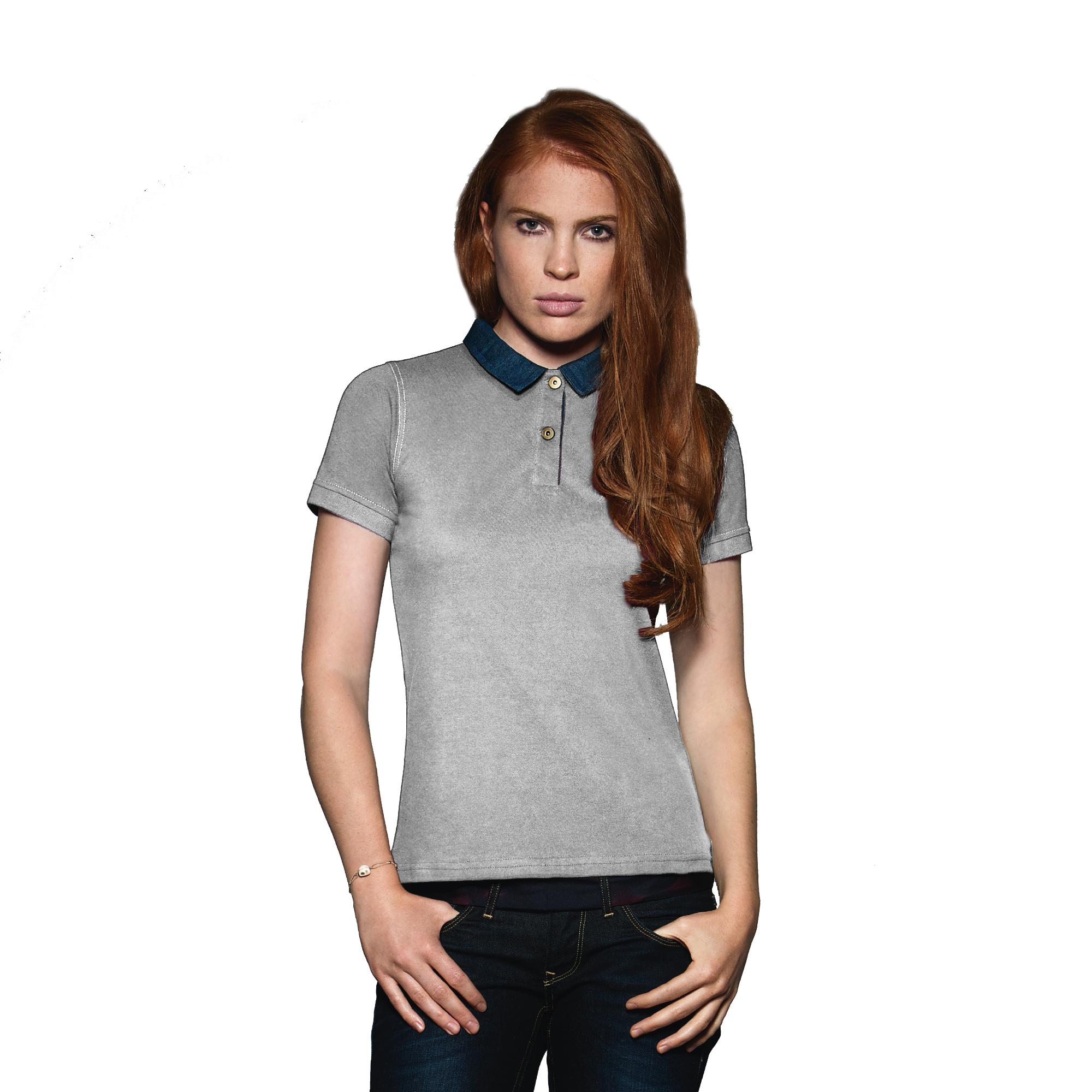 Поло женское DNM Forward/women, пестро-серое/denim/heather grey, размер L, арт. 3633-933 - вид 1 из 3